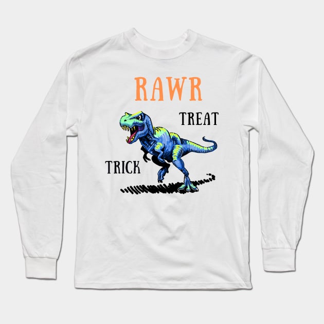 Trick rawr treat Long Sleeve T-Shirt by IOANNISSKEVAS